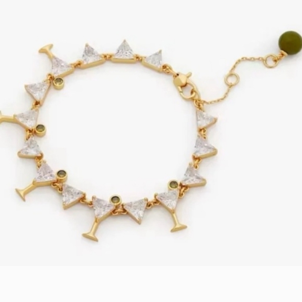 $178 Kate Spade Shaken OrStirred Martini Tennis Bracelet